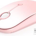 Wireless Mouse, USB C MacBook Wireless Mouse Dual Mode 2.4G Cordless Mice with  USB and Type C Receiver Compatible with PC, Laptop, MacBook, ipad-Gradient Pink