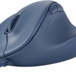 Wired USB Ergonomic Shape Mouse, Silent Click, Right Hand, 2000DPI, 5 Buttons, Optocal Sensor, Compatible with PC, Mac, Laptop, EX-G, Lsize Blue
