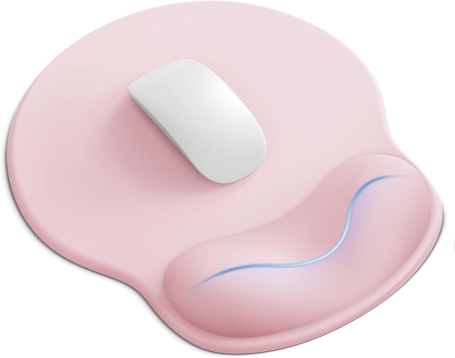 51Qoa5W7nzL._AC_SL1500_.jpg Mouse Pad with Wrist Rest for Desktop Large Ergonomic Mouse Mat(Light Pink) | 10.6''L x 9''W Size, Gel Wrist Support, Non-slip Base, Washable Surface, Laptop Mousepad - Image 1