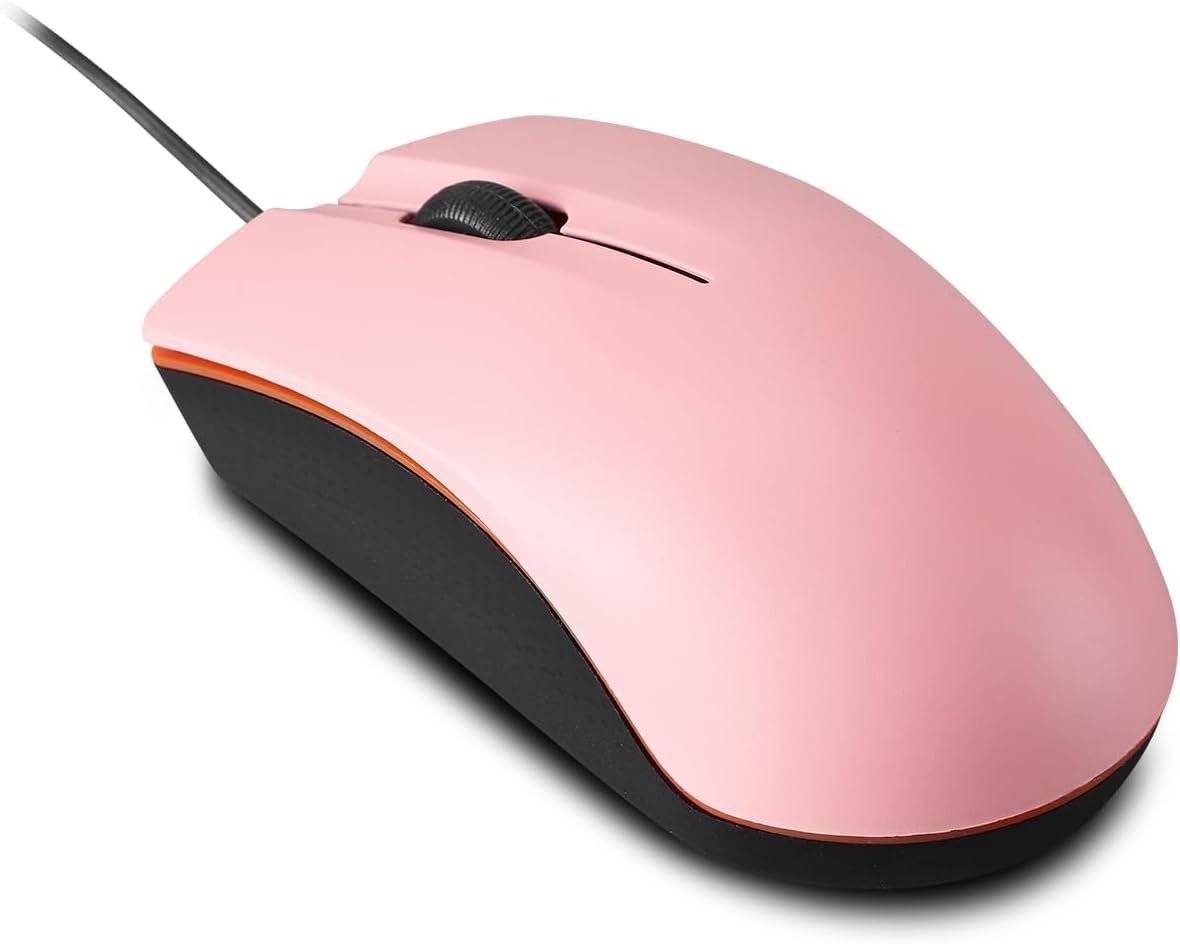 51T0QJltpVL._AC_SL1500_.jpg Wired Mouse, USB Wired Computer Mouse for Right or Left Hand, Ergonomic Computer Mouse with Durable Clicks for PC, Computer, Laptop, Desktop, Chromebook, Notebook, Mac (Pink) - Image 1