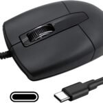 USB C Wired Mouse, Type C Optical Mouse, Portable Silent Comfortable, for Laptop, Mac, MacBook, Android, PC