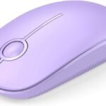 Wireless Mouse - 2.4G Slim Portable Computer Mouse with Nano Receiver, Less Noise Mobile Optical Mice for Notebook, PC, Laptop, Desktop-Purple