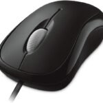 Basic Optical Mouse - Black. Comfortable, Right/Left Hand Use, Ergonomic Design, Wired USB Mouse, for PC/Laptop/Desktop