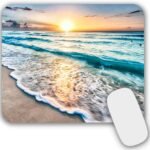 Mouse Pad, Gaming Mouse Pad, Non-Slip Rubber Base Mouse Mat with Designs for Laptop, Computer & Office, 9.5 x 7.9 x 0.12 inches (Sea and Beach)