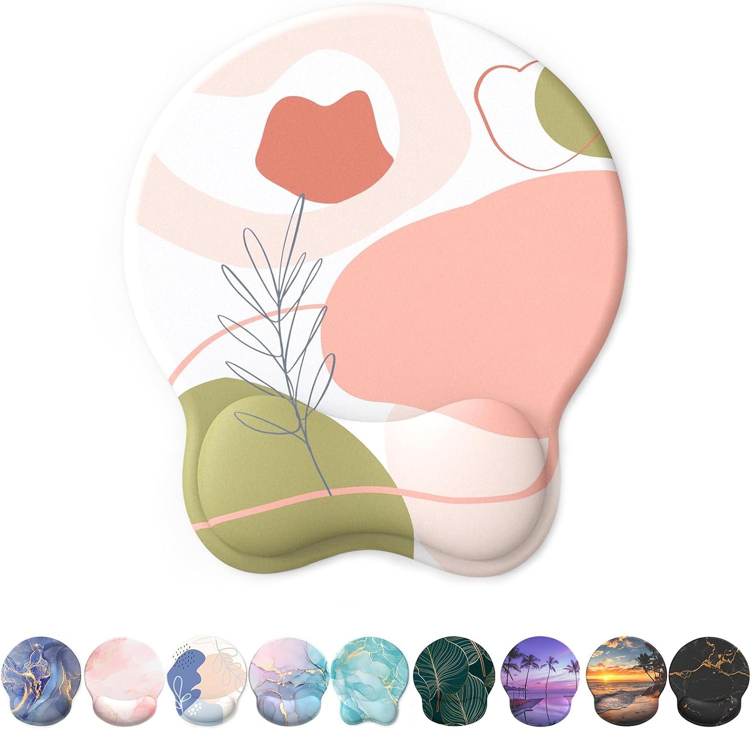 71X58khLdRL._AC_SL1500_.jpg Mouse Pad with Wrist Rest, Comfortable Computer Mousepad with Gel Wrist Support Smooth Surface and Non-Slip PU Base for Pain Relief, Laptop, Office & Home (Rose) - Image 1