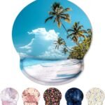 Ergonomic Mouse Pad with Wrist Rest, Small Mousepad with Non-Slip Rubber Base and Smooth Surface, Beach Mouse Pads for Desk, Office Desk Accessories